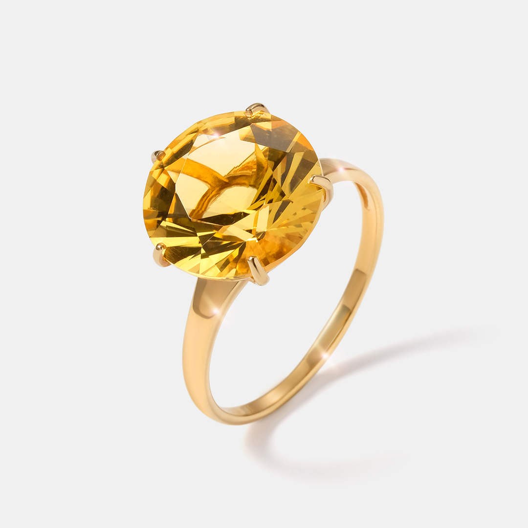 Серебряное кольцо с цитрином