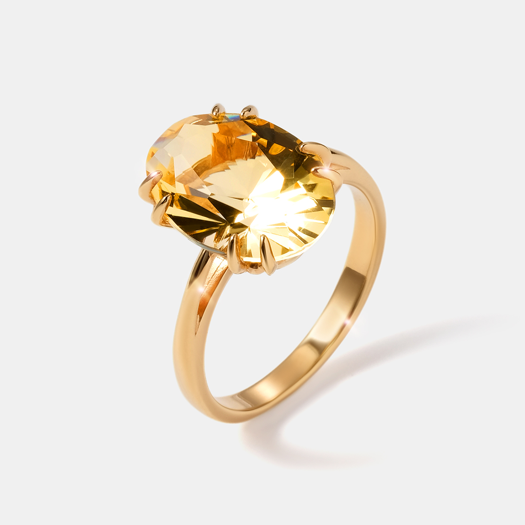 Серебряное кольцо с цитрином