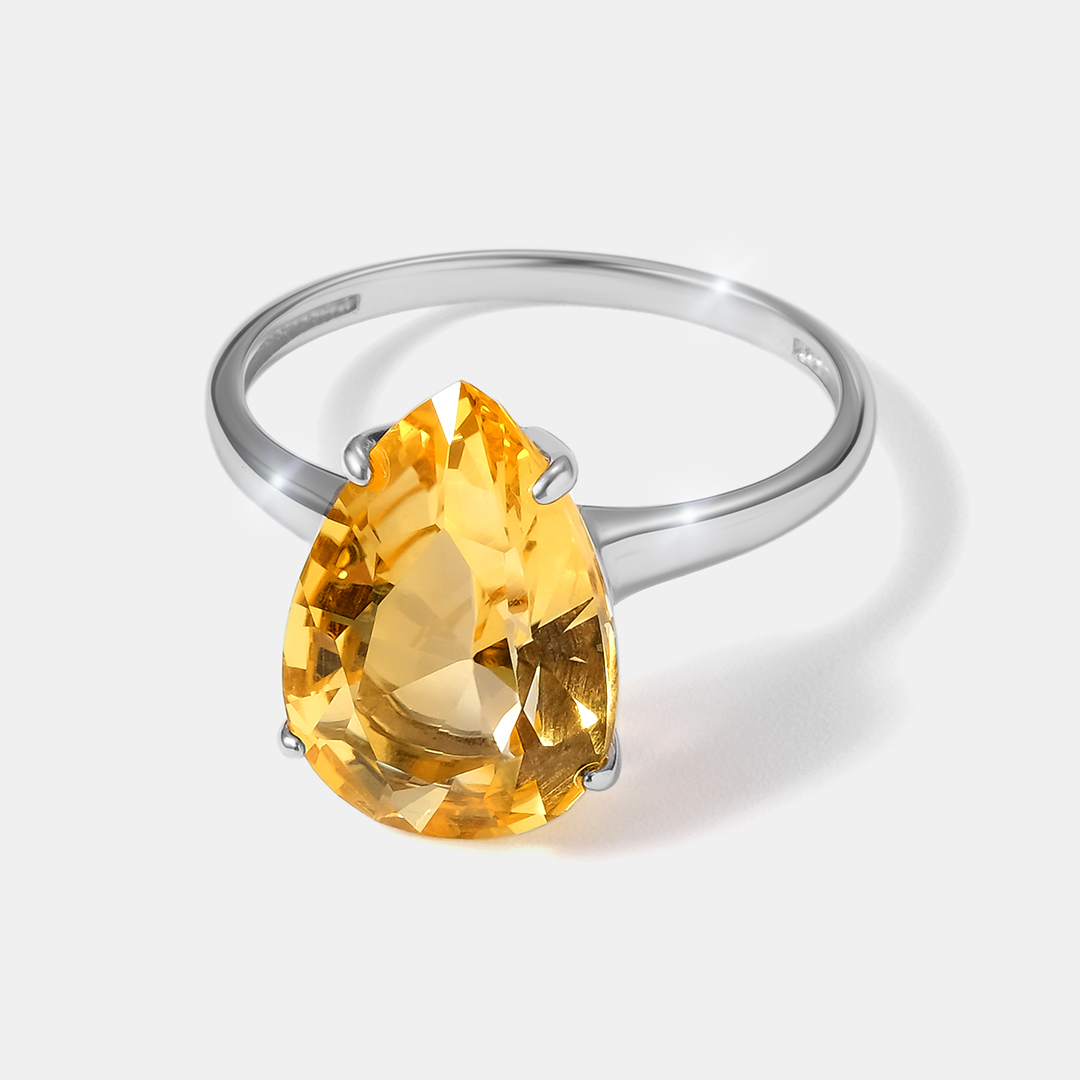 Серебряное кольцо с цитрином