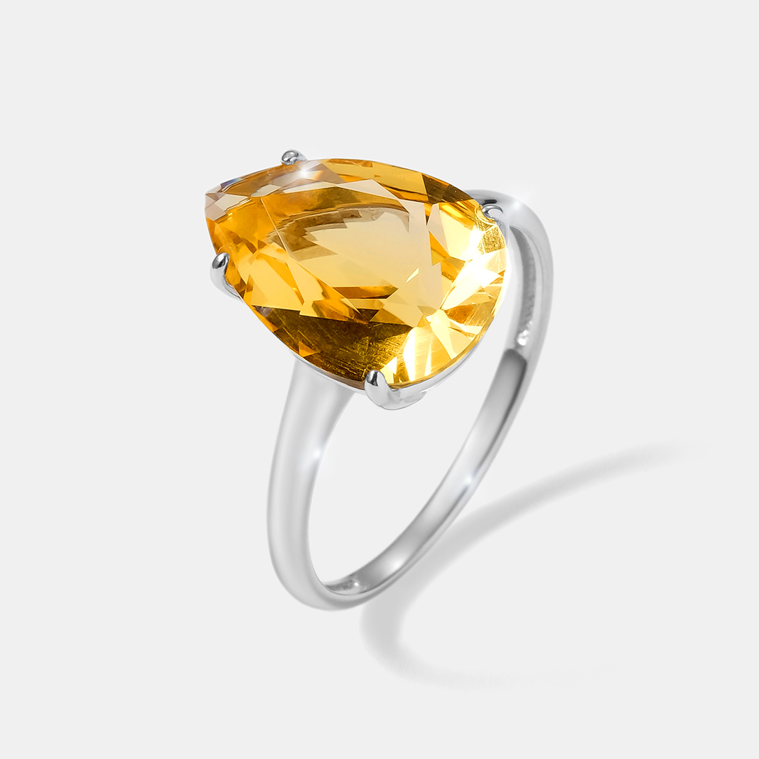 Серебряное кольцо с цитрином