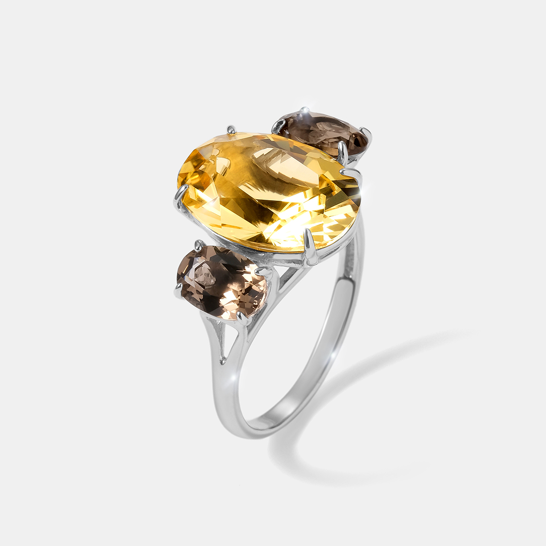 Серебряное кольцо с цитрином