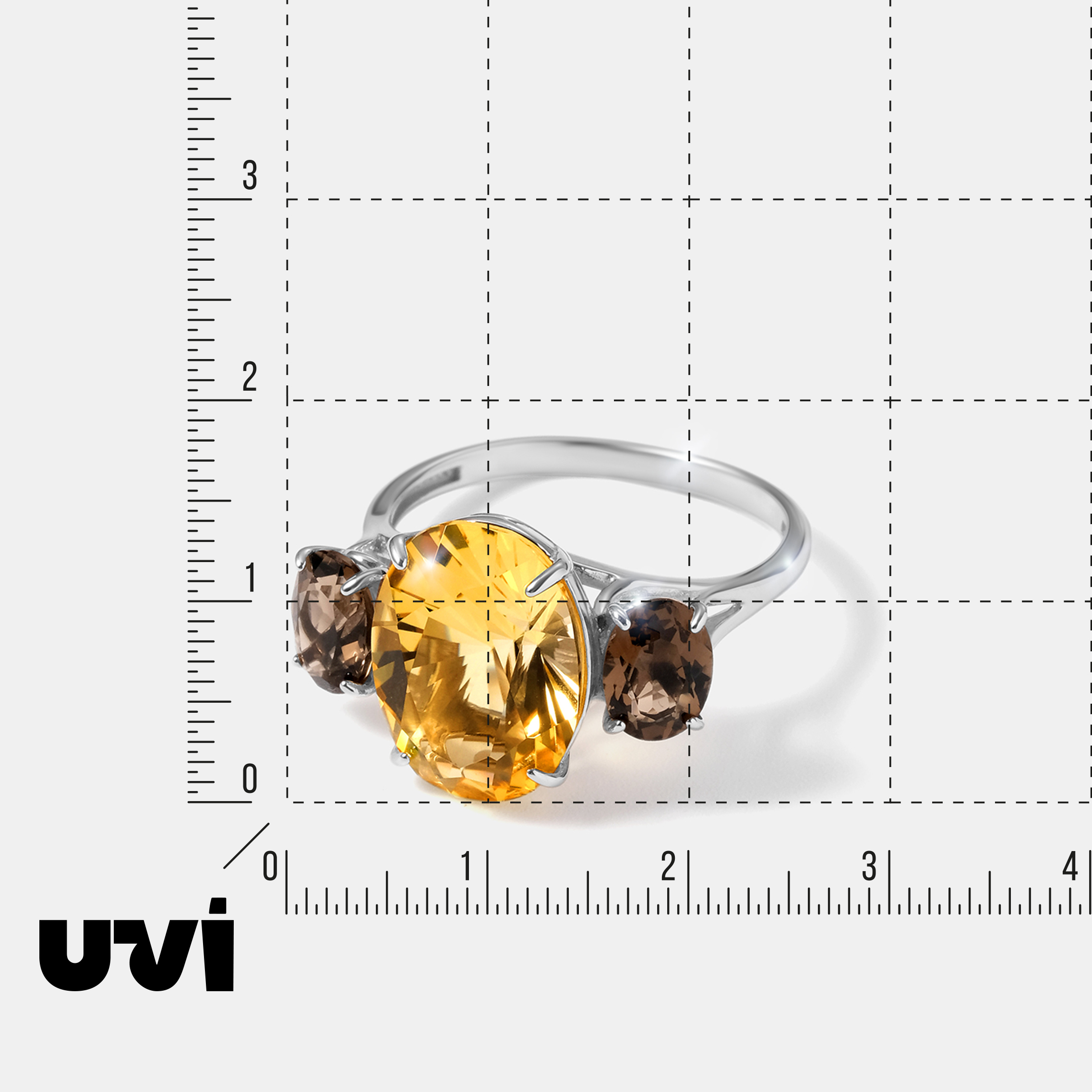 Серебряное кольцо с цитрином