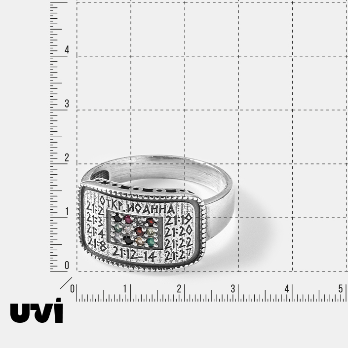 Серебряное кольцо с самоцветами "Библейские камни"