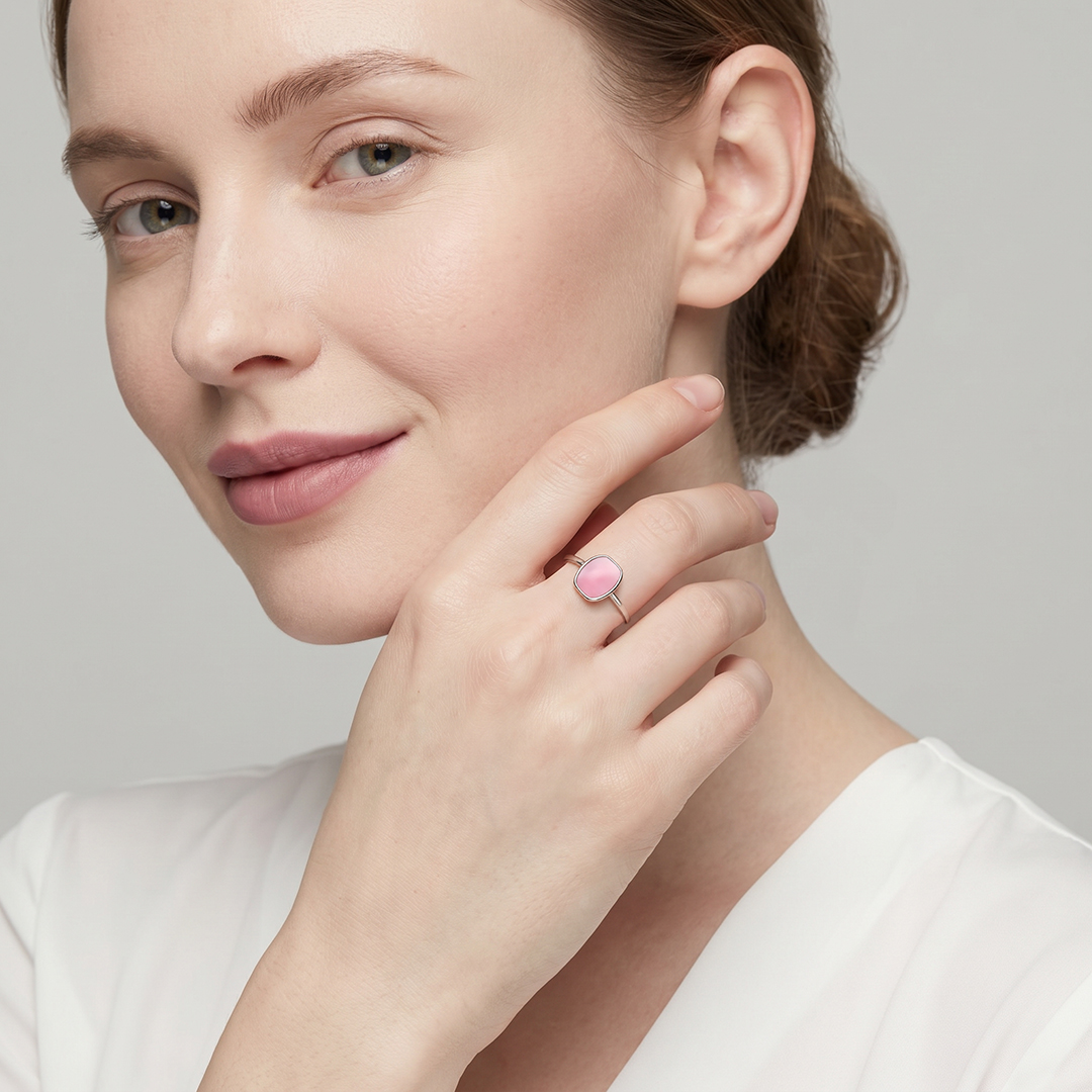 Серебряное кольцо с кораллом