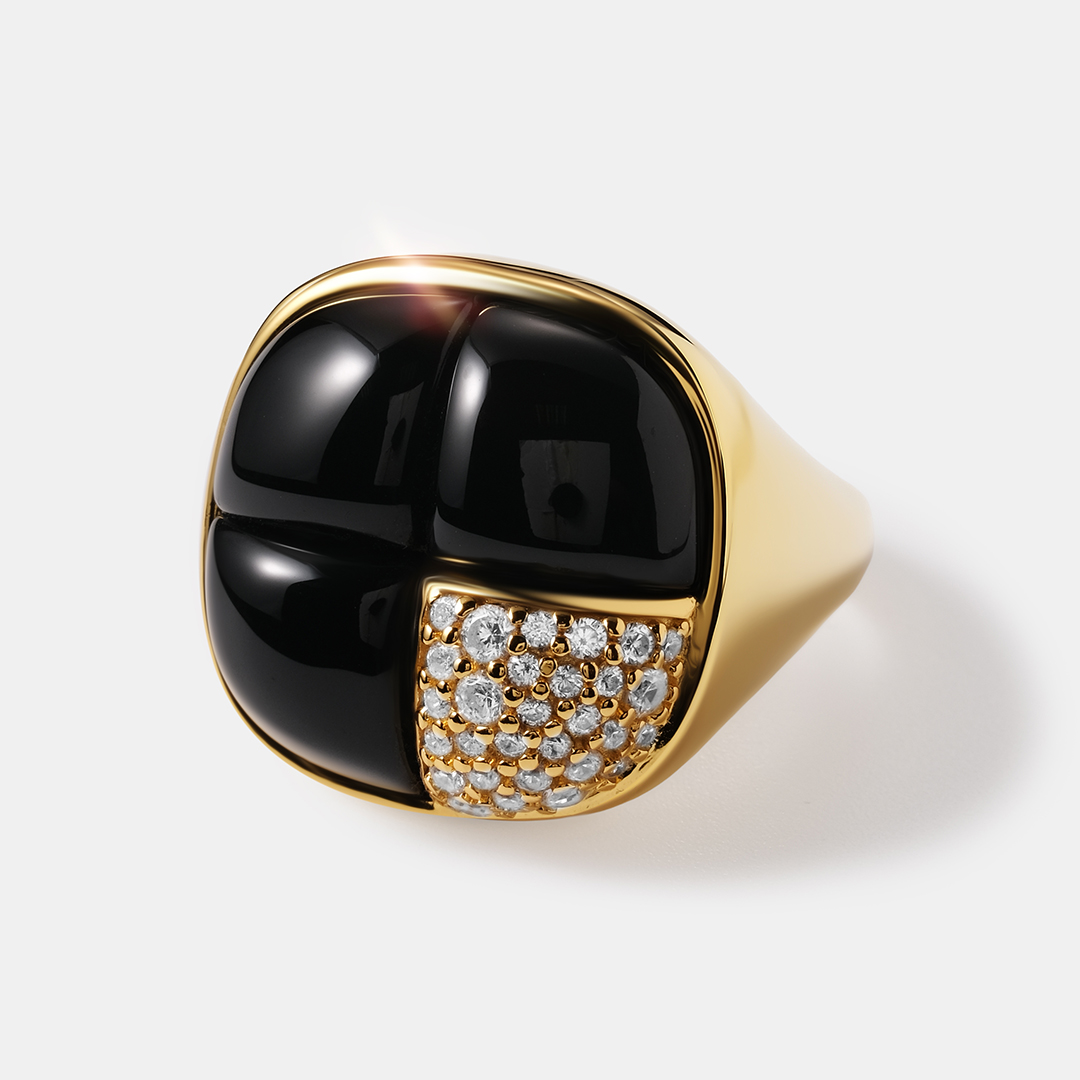 Серебряное кольцо с агатами