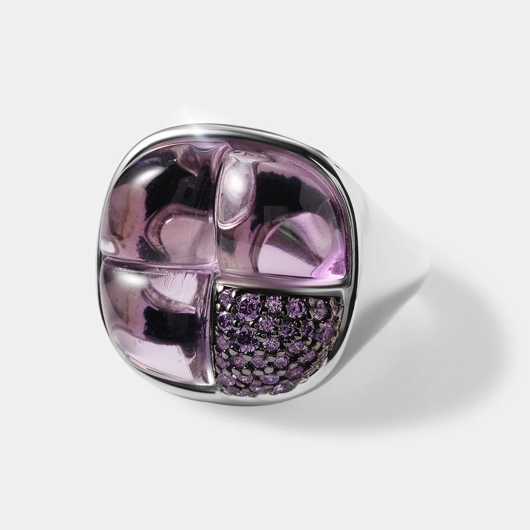 Серебряное кольцо с аметистами