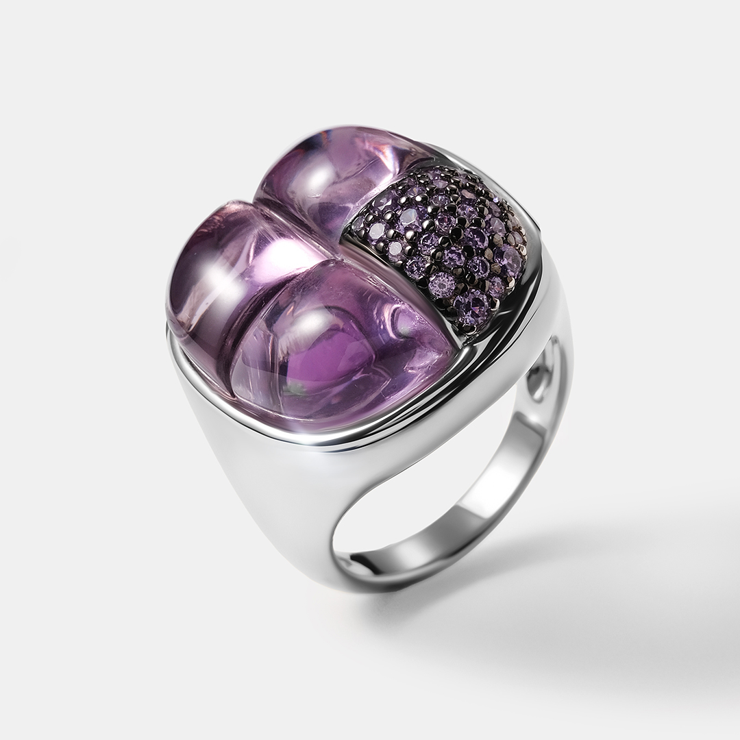 Серебряное кольцо с аметистами
