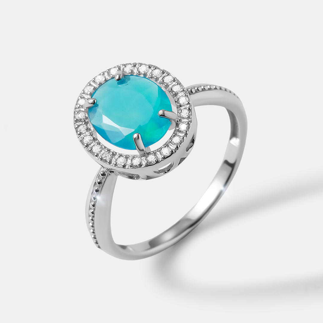 Серебряное кольцо с голубым опалом