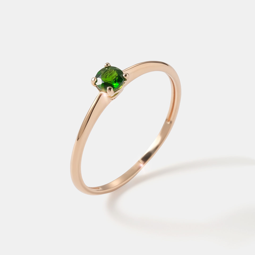 Серебряное кольцо с хромдиопсидом