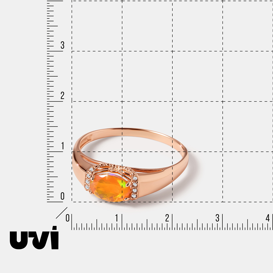 Серебряное кольцо с огненным опалом