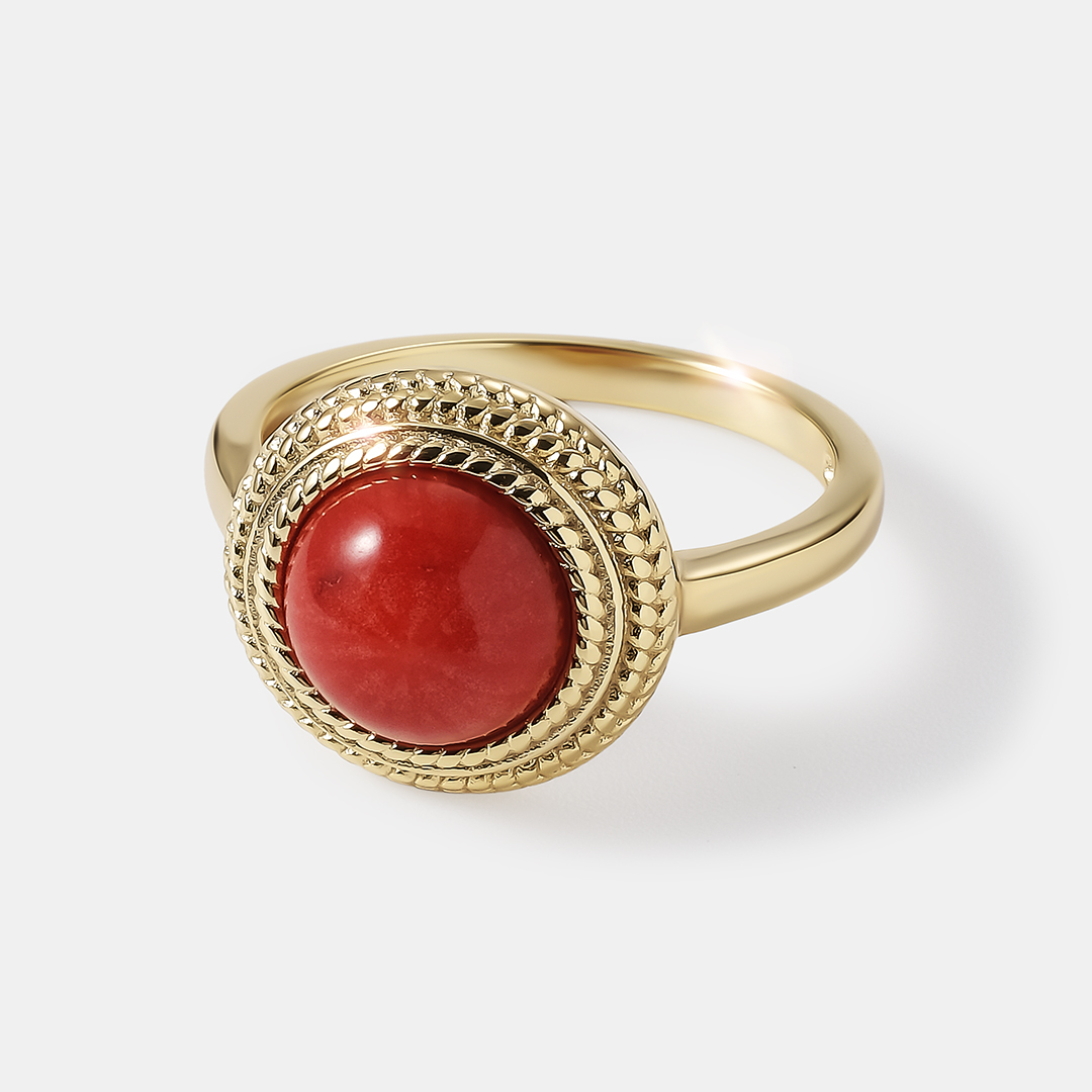 Серебряное кольцо с кораллом Салмон