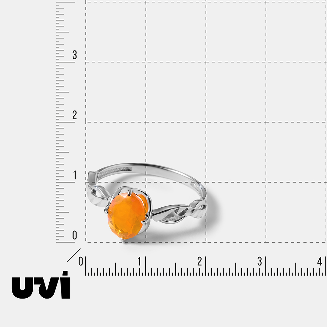 Серебряное кольцо с огненным опалом