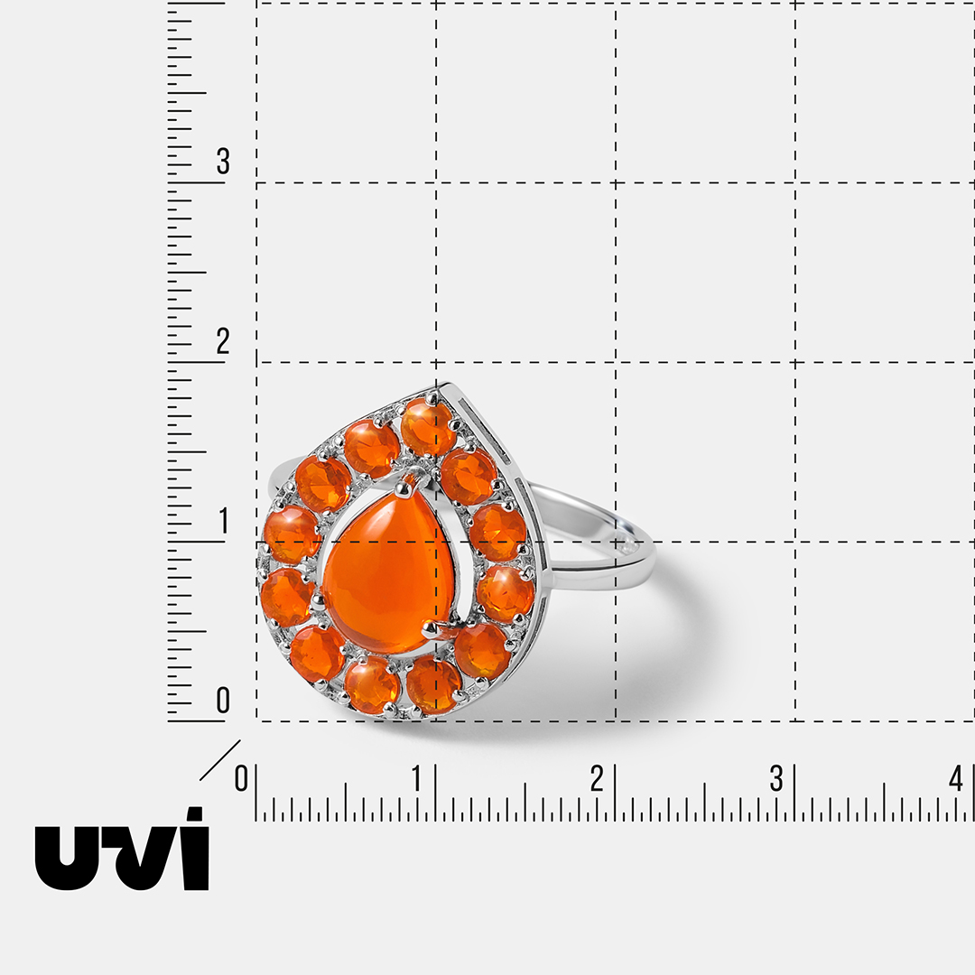 Серебряное кольцо с огненными опалами