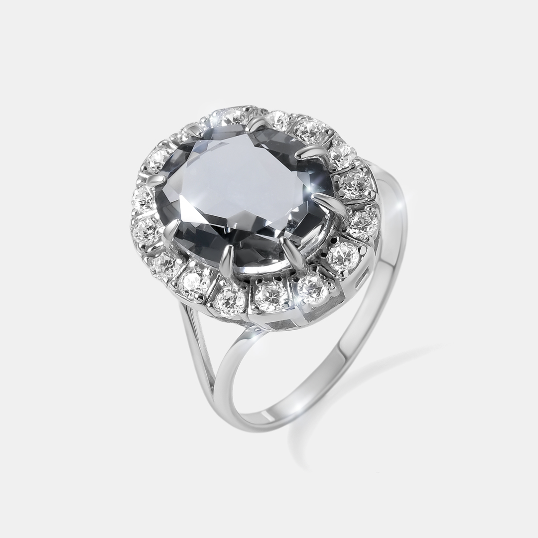 Серебряное кольцо с горным хрусталем