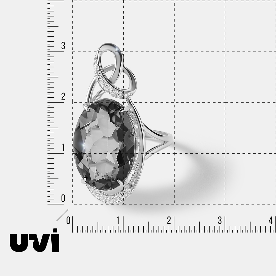 Серебряное кольцо с горным хрусталем