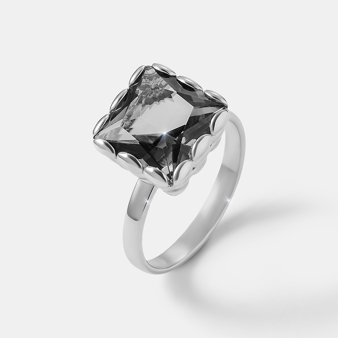 Серебряное кольцо с горным хрусталем