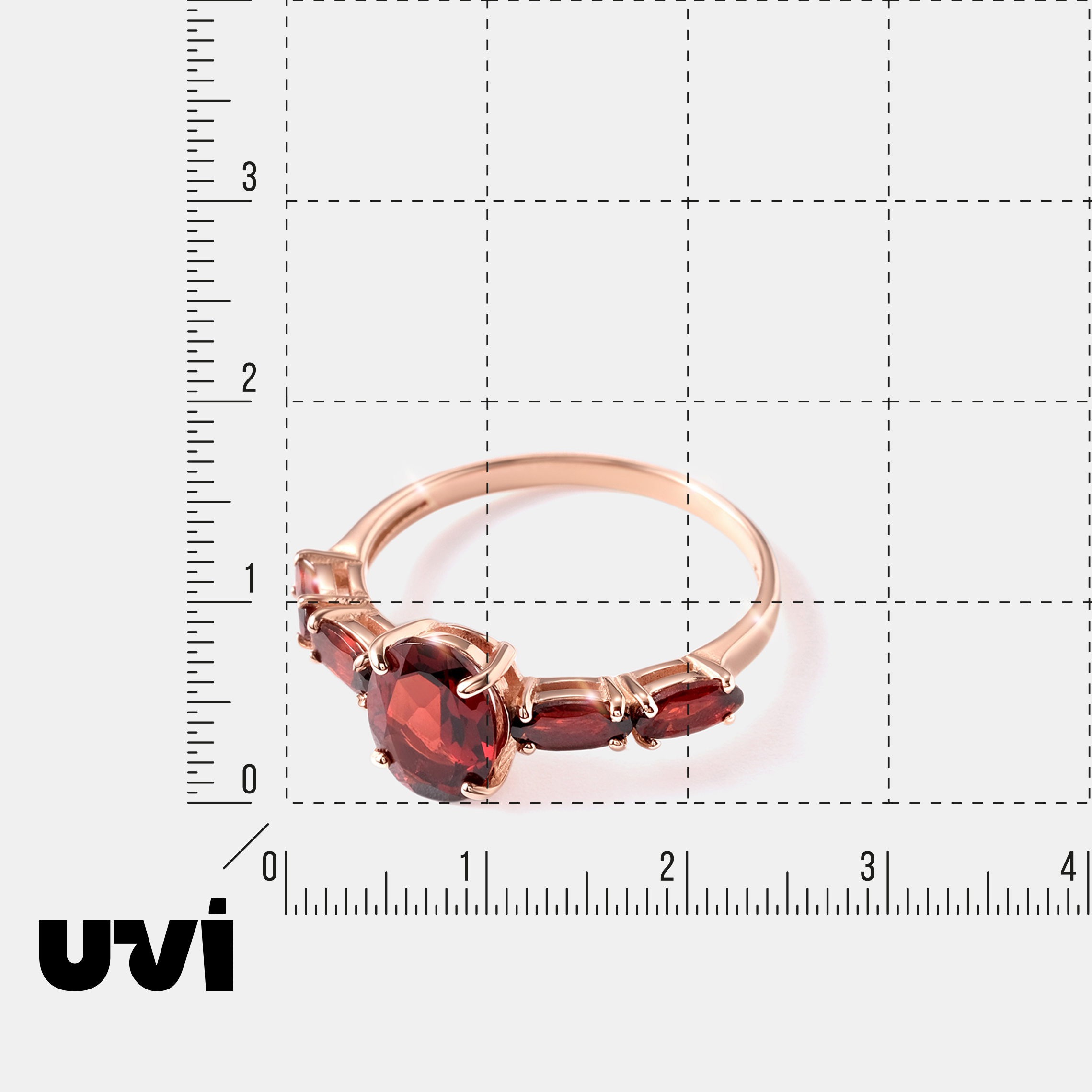 Серебряное кольцо с гранатами