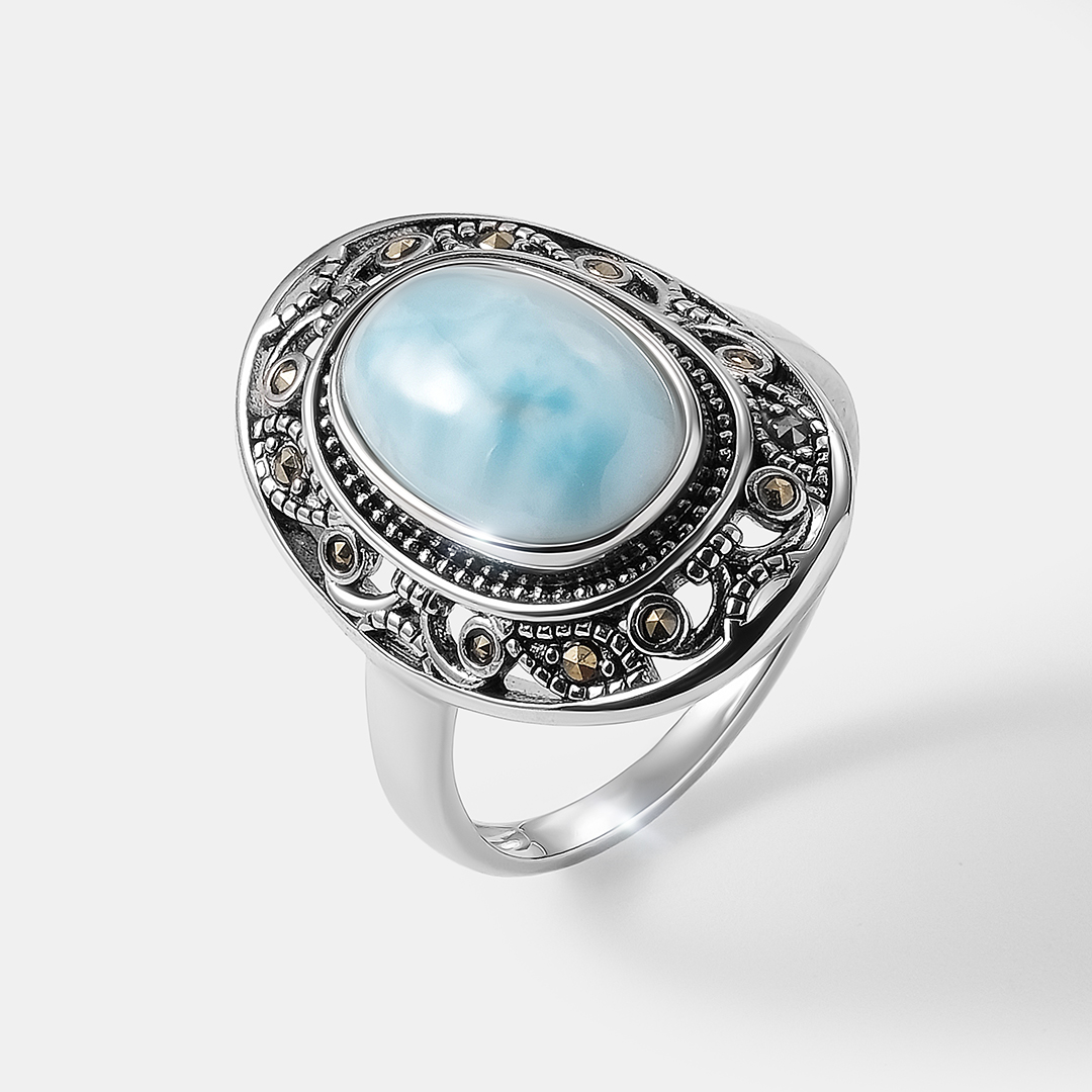 Серебряное кольцо с ларимаром