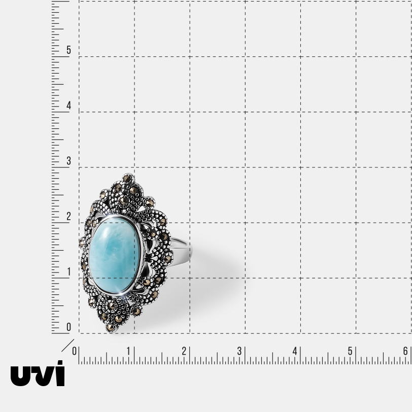 Серебряное кольцо с ларимаром