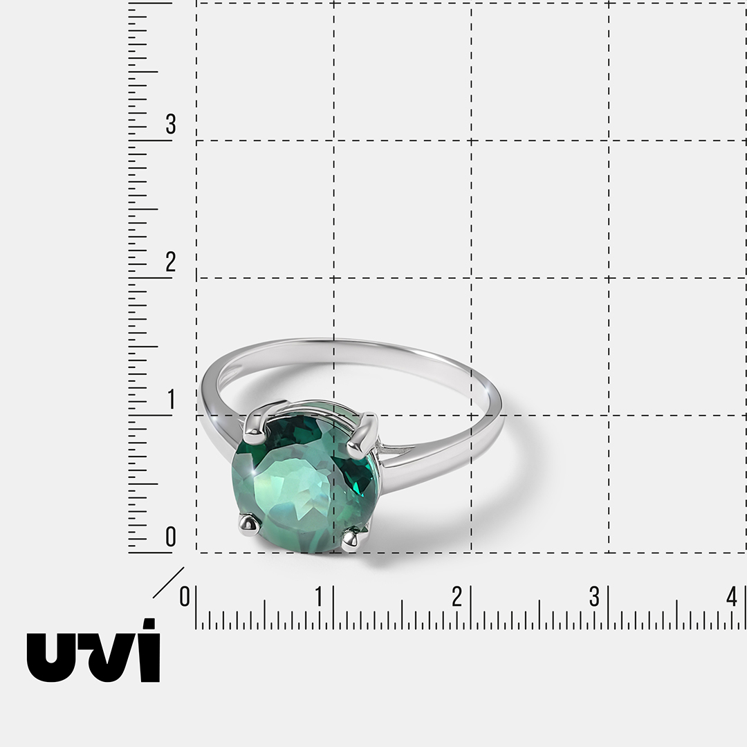 Серебряное кольцо с зеленым топазом