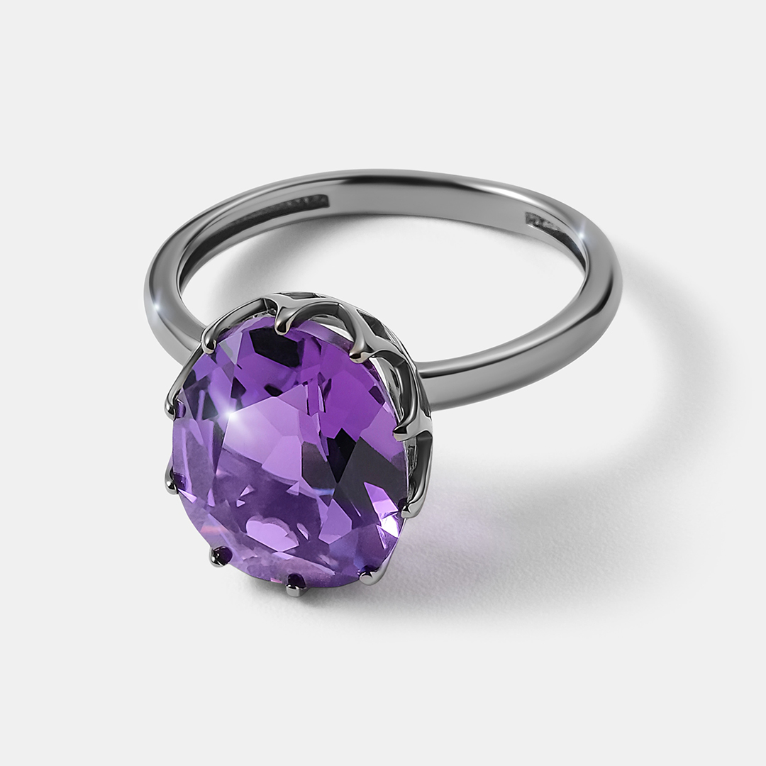 Серебряное кольцо с аметистом