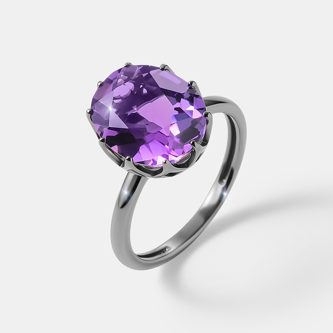 Серебряное кольцо с аметистом