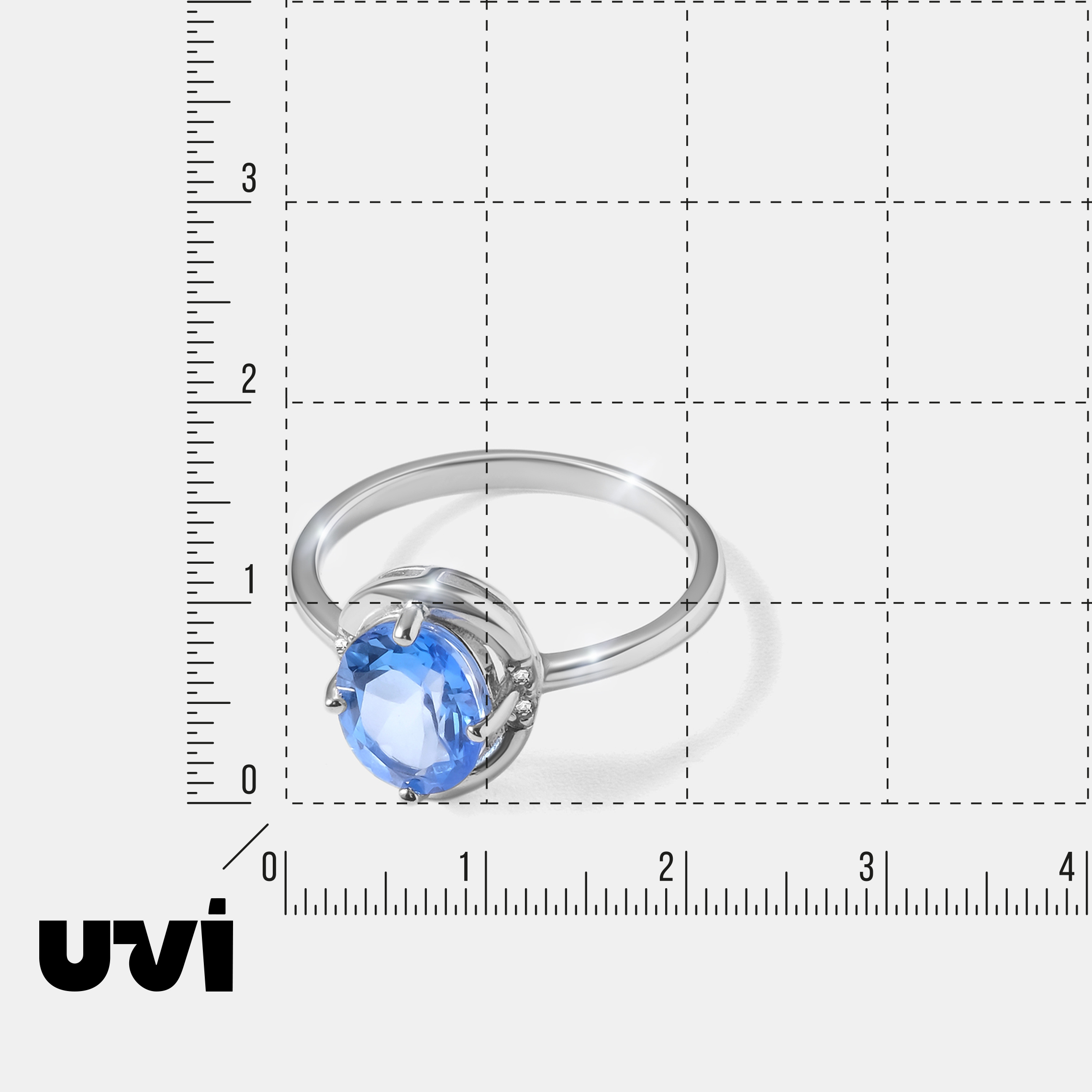 Серебряное кольцо с топазами Индиго