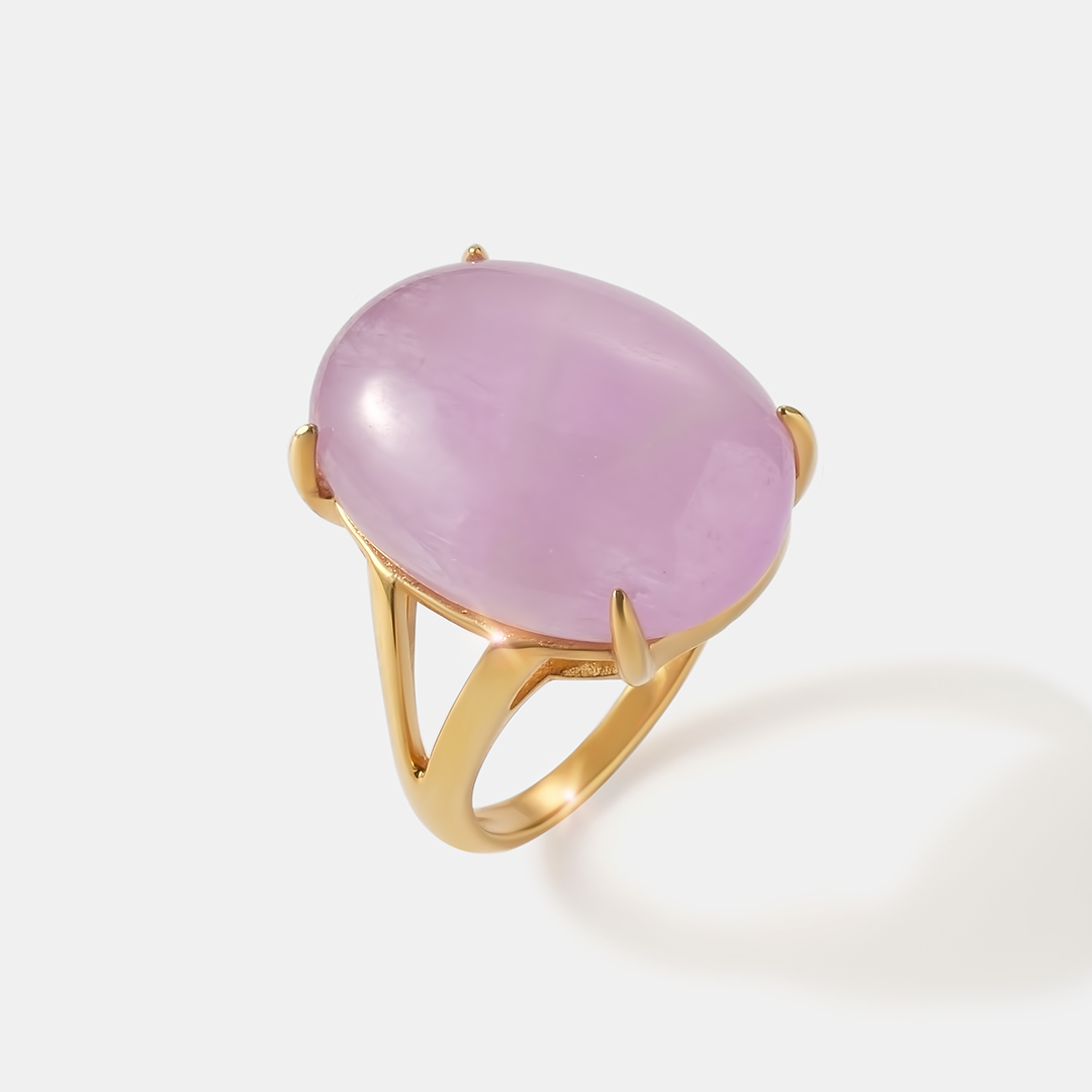 Серебряное кольцо с кунцитом