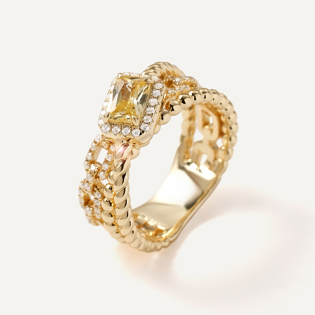 Серебряное кольцо с кубическим цирконием