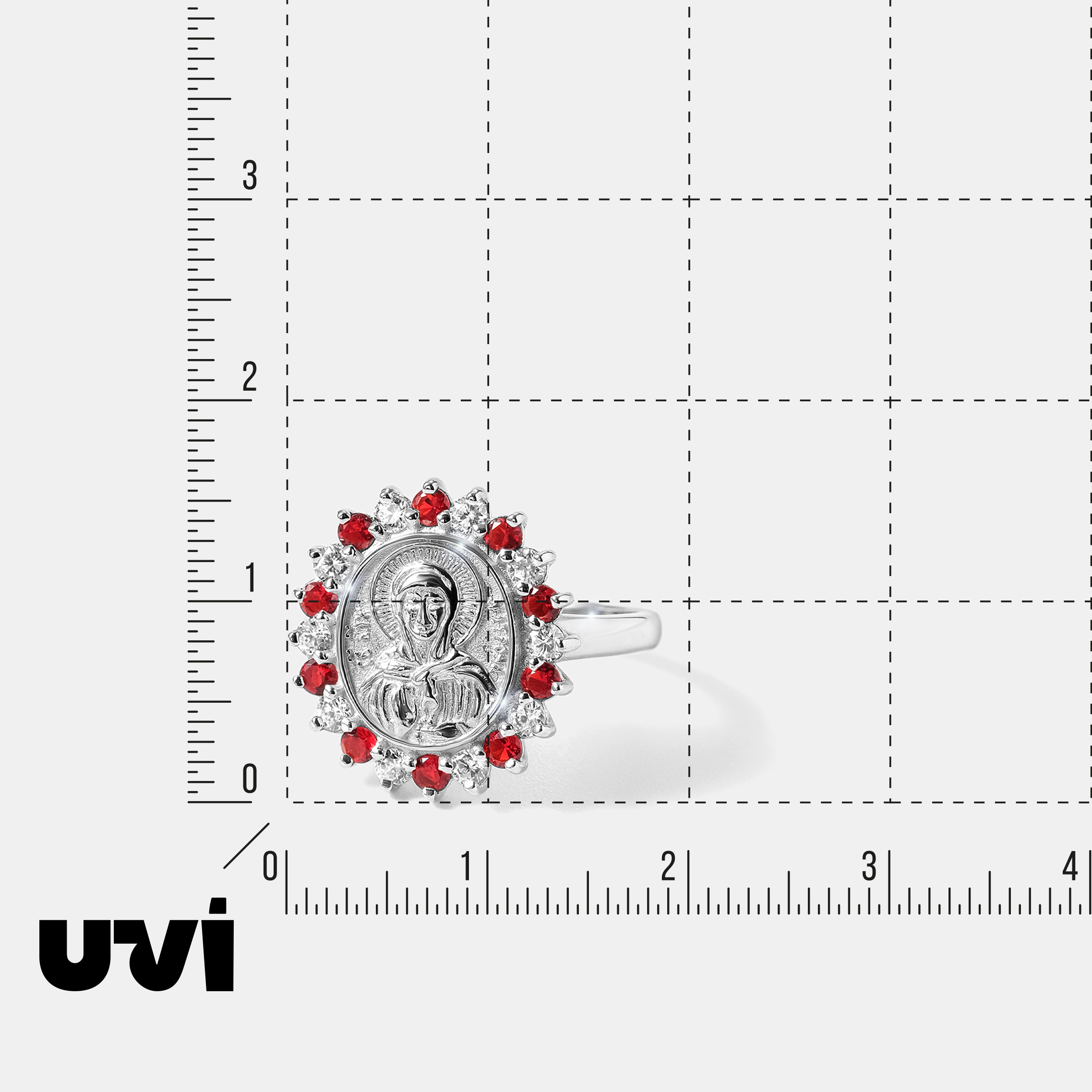 Серебряное кольцо с фианитами "Православное"