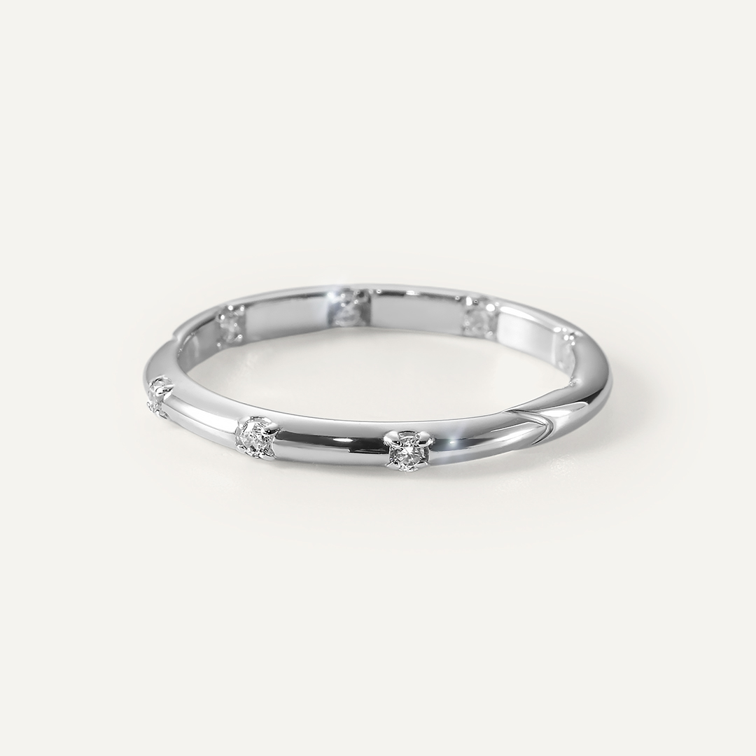 Серебряное кольцо-трансформер с фиолетовым муассанитом 2 в 1