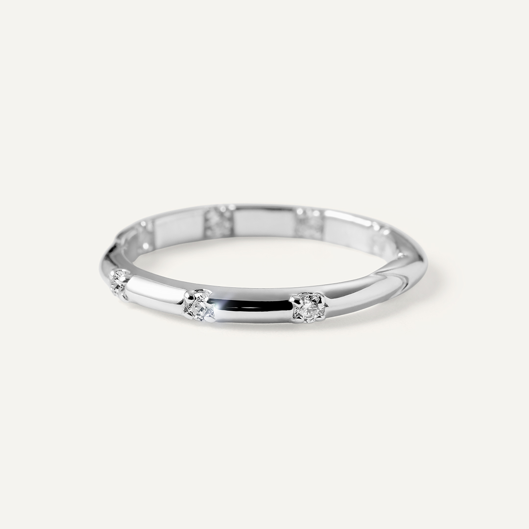 Серебряное кольцо с голубым муассанитом 2в1