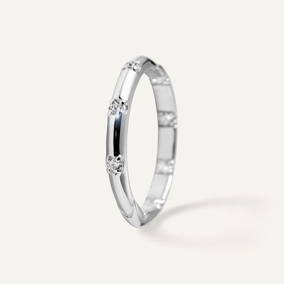 Серебряное кольцо с голубым муассанитом 2в1