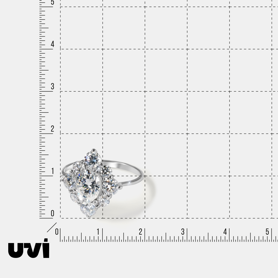 Серебряное кольцо с муассанитами