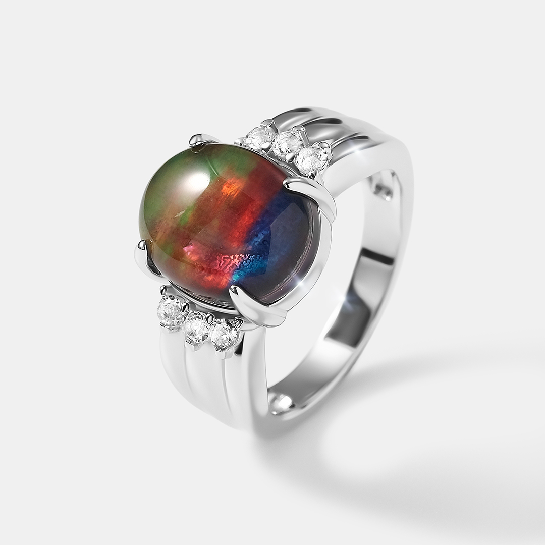 Серебряное кольцо с аммолитом