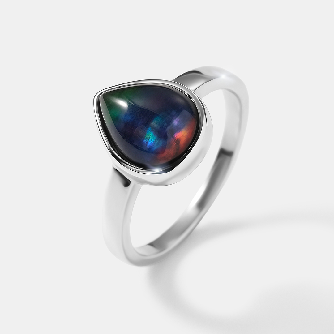 Серебряное кольцо с аммолитом