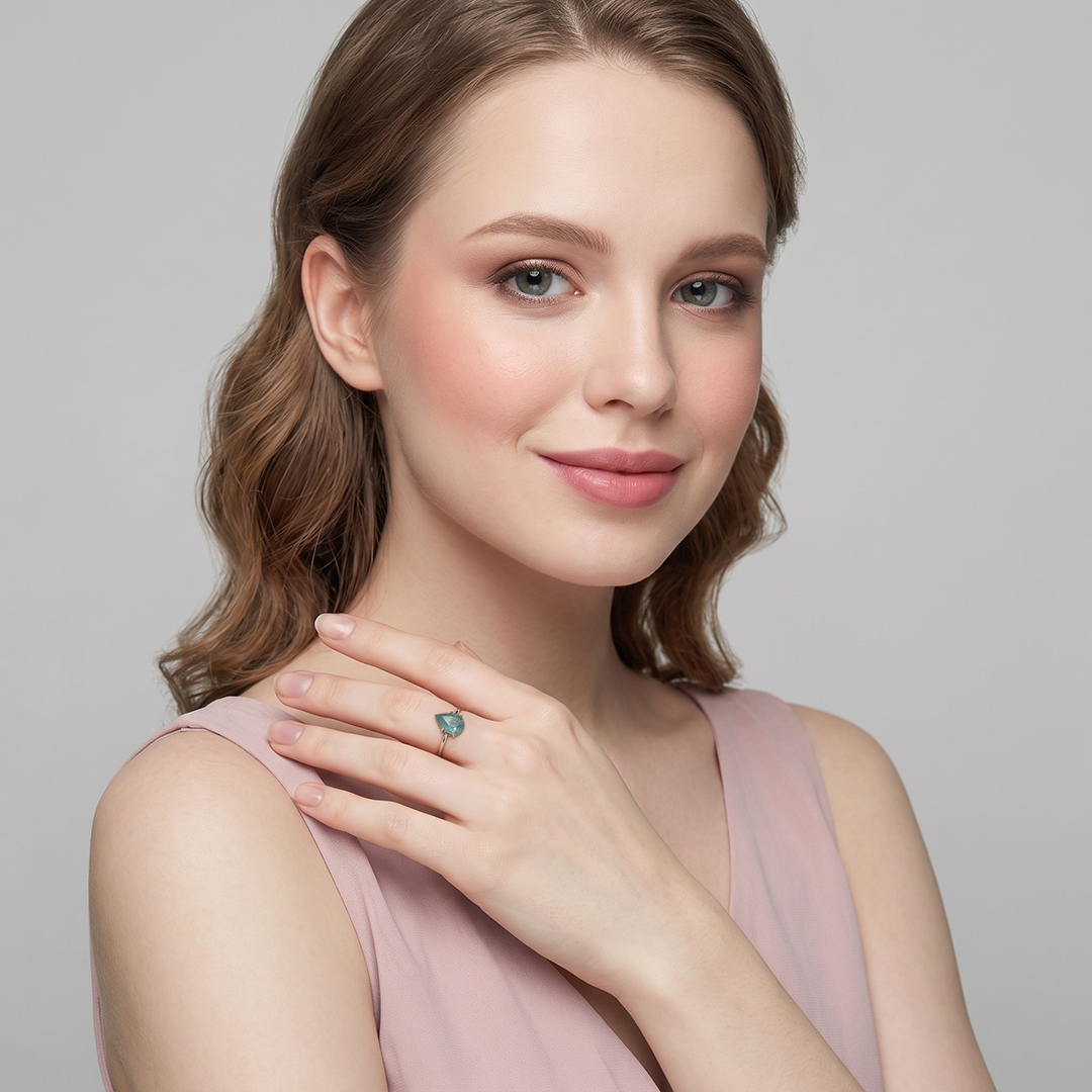 Серебряное кольцо с горным хрусталем