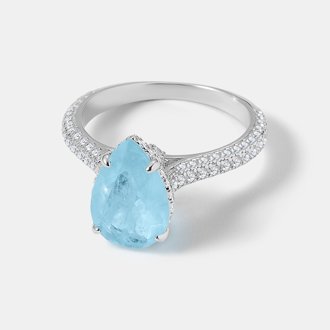 Серебряное кольцо с горным хрусталем