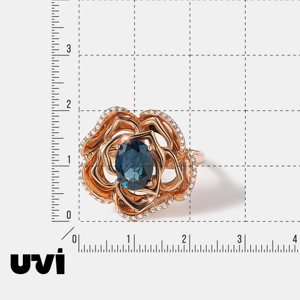 Серебряное кольцо с ситаллом "Роза"