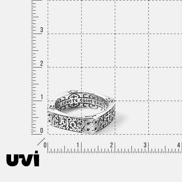 Серебряное кольцо "Православные символы"