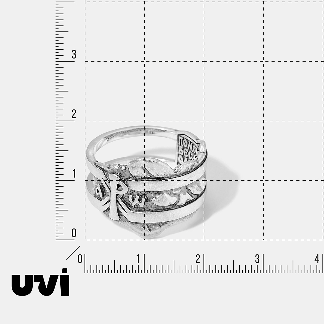 Серебряное кольцо "Сим Победишь"