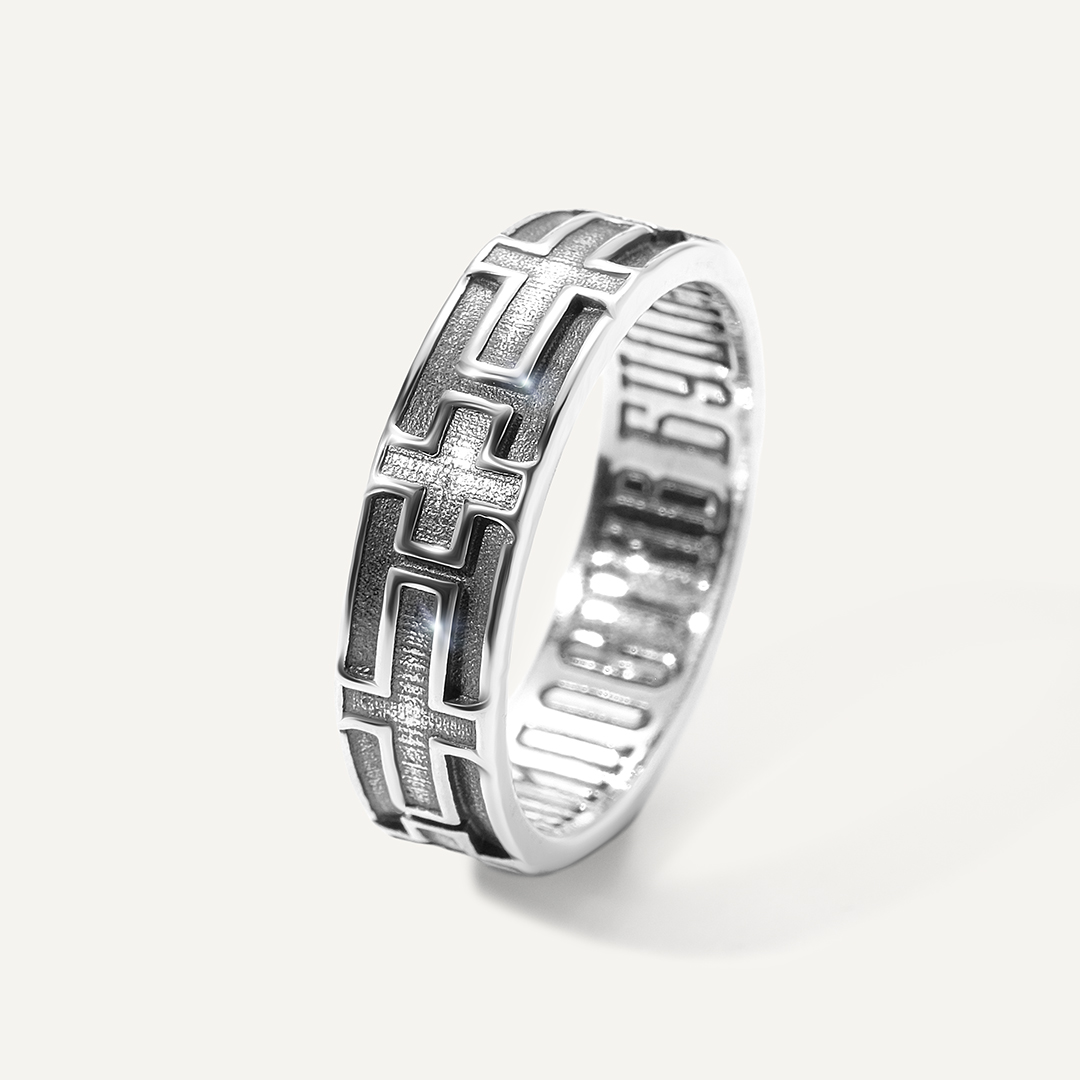 Серебряное кольцо "Молитва Мытаря"