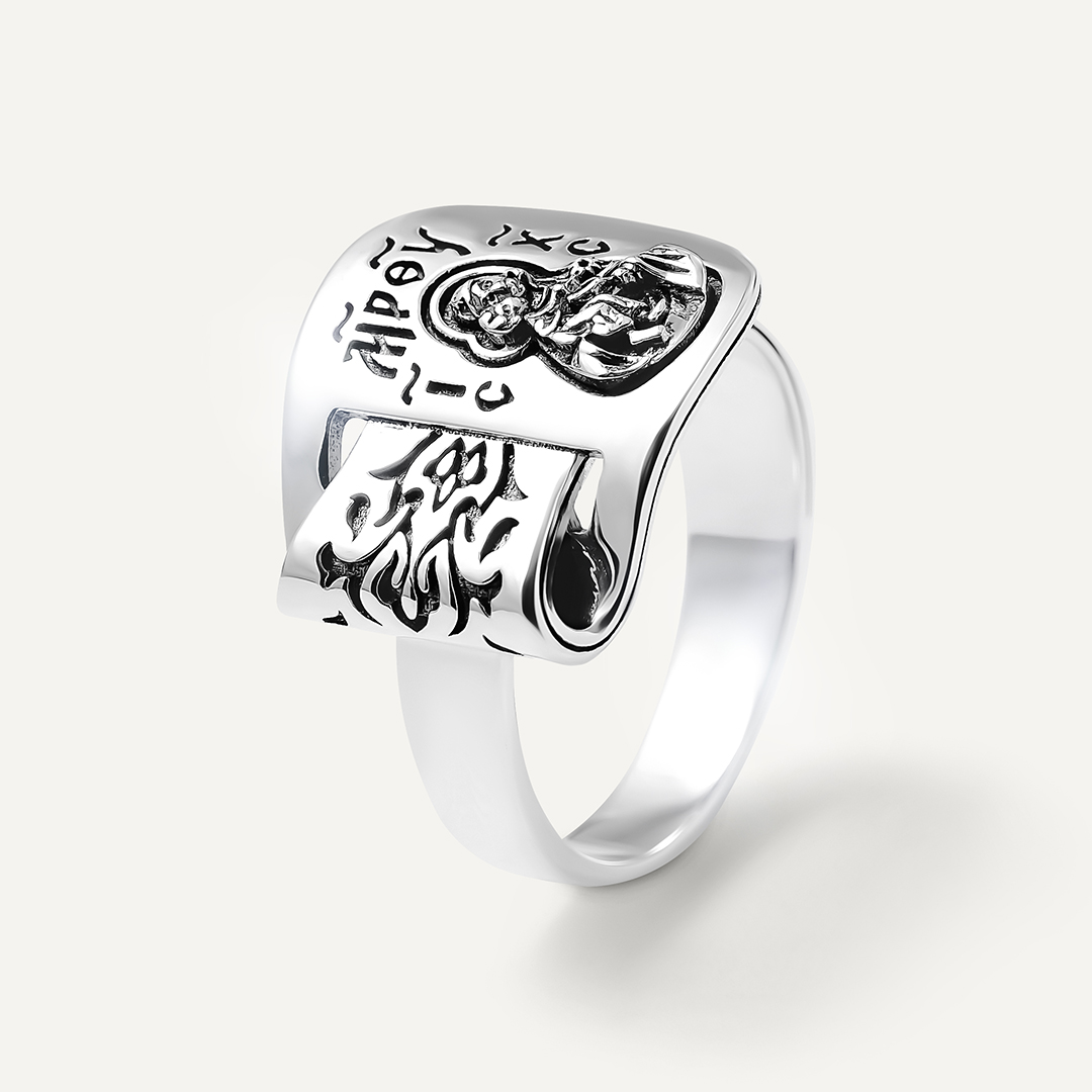 Серебряное кольцо "Феодоровская икона Божьей Матери"