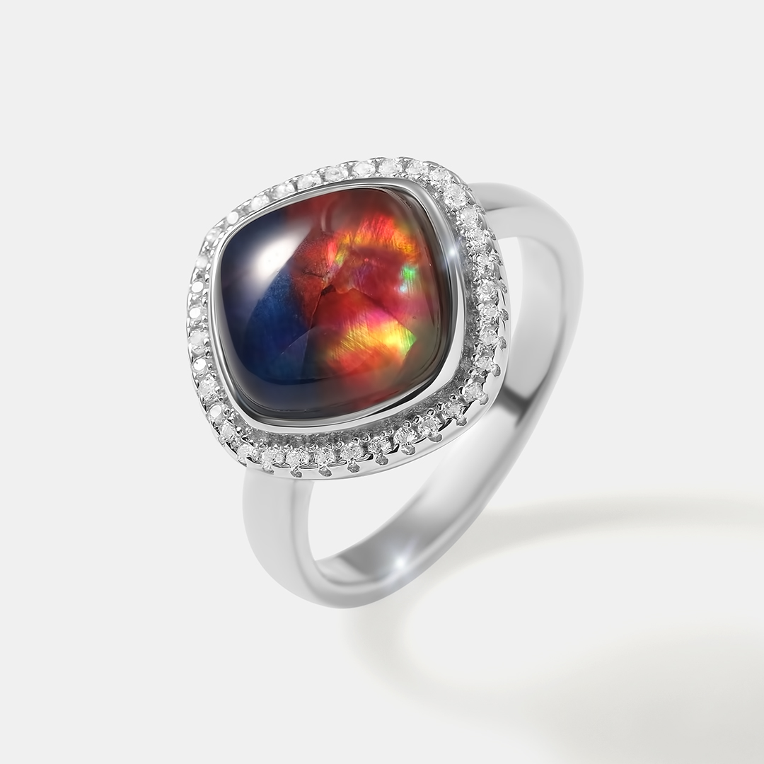 Серебряное кольцо с аммолитом