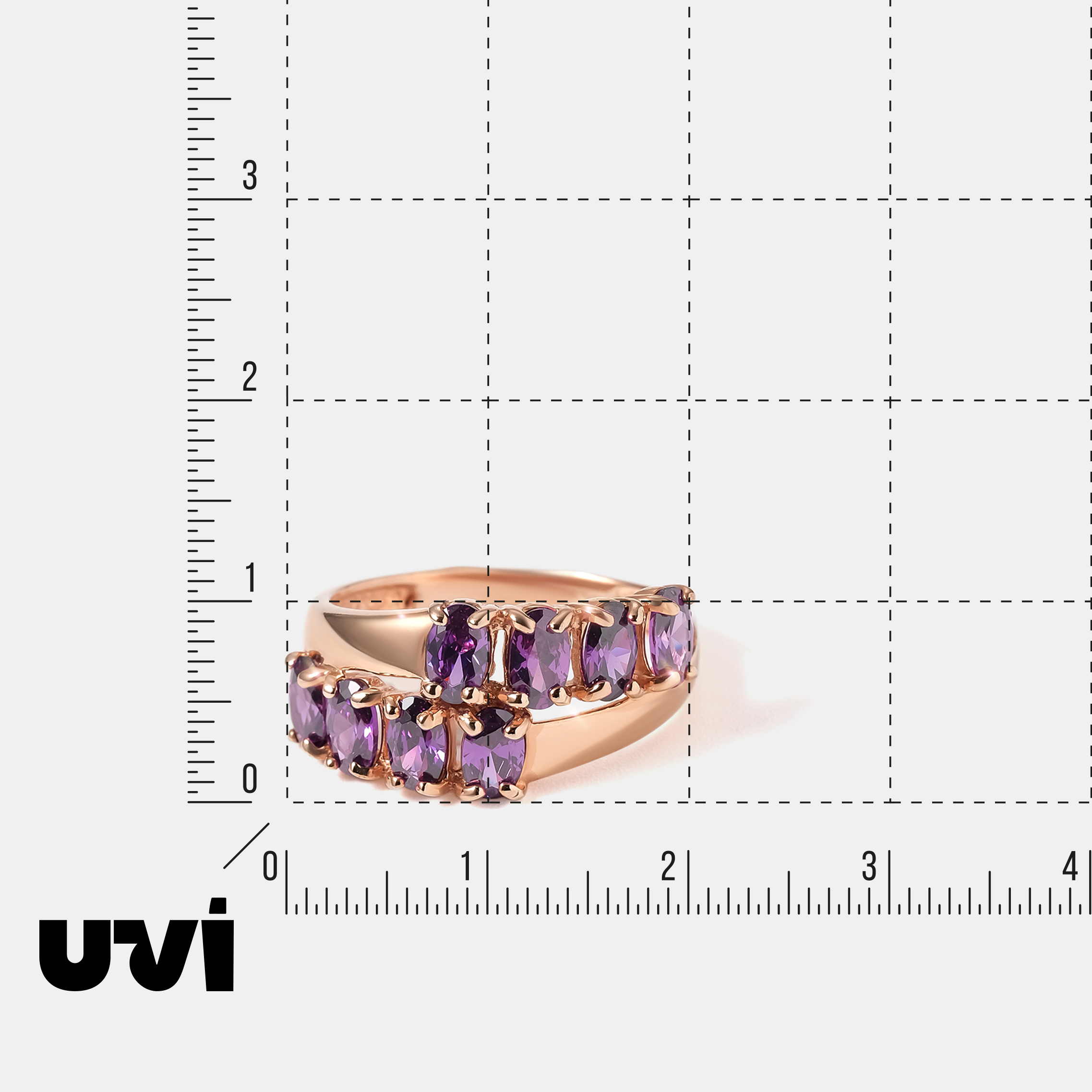 Серебряное кольцо 925 пробы; вставки 8 Пл.Кварц цв. аметист;