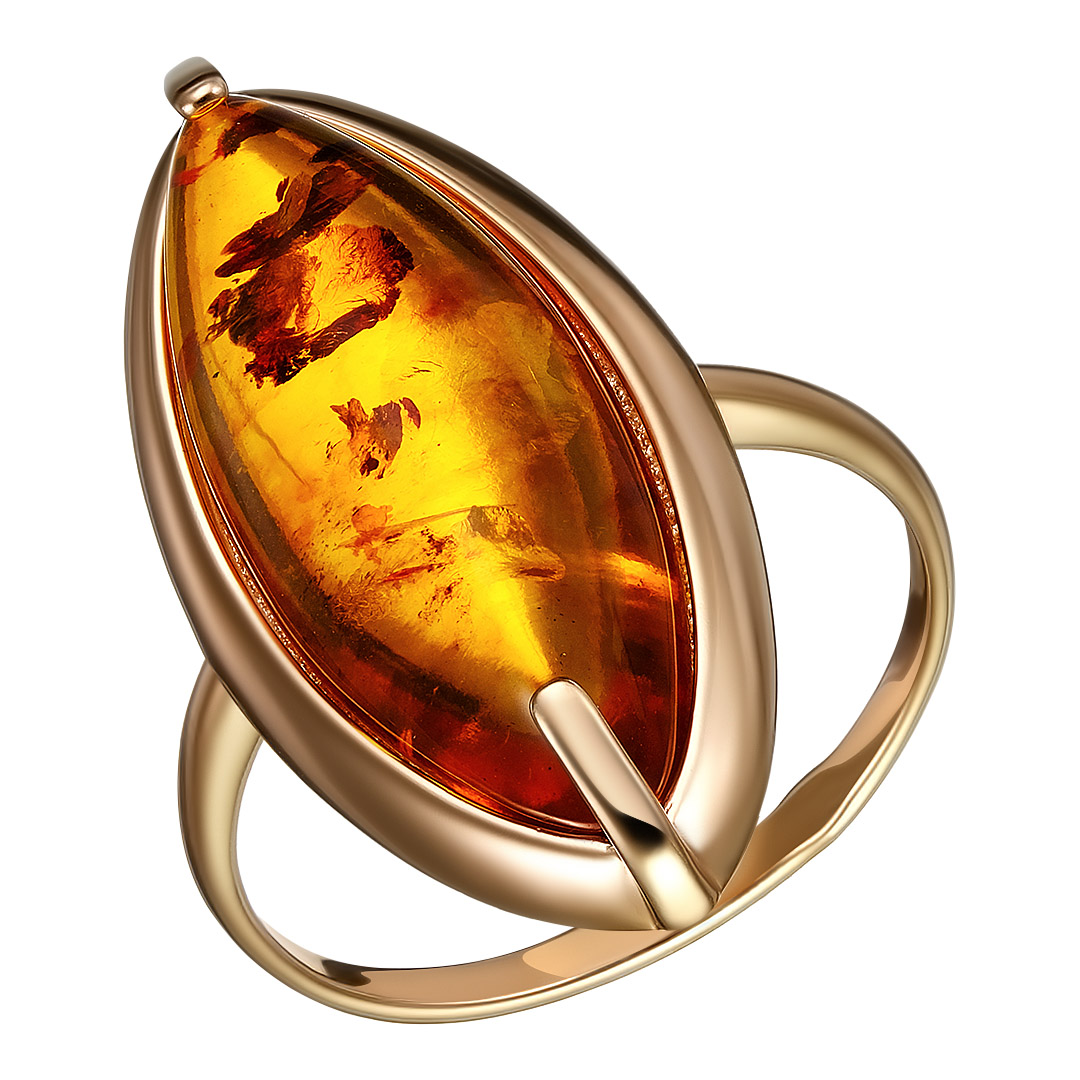 Серебряное кольцо 925 пробы; вставки 1 Янтарь пресс.;