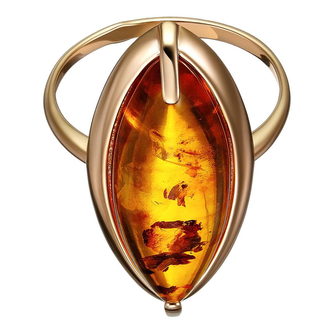Серебряное кольцо 925 пробы; вставки 1 Янтарь пресс.;