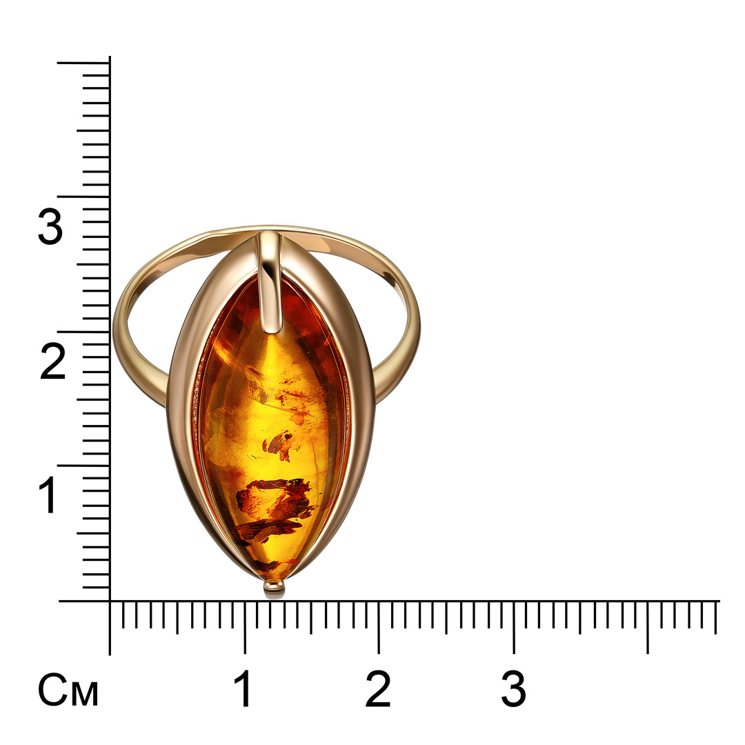Серебряное кольцо 925 пробы; вставки 1 Янтарь пресс.;