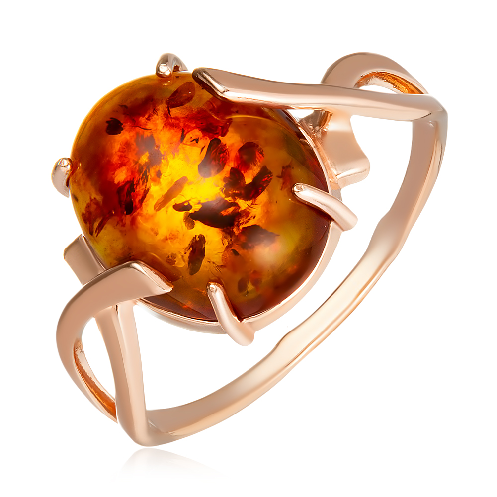 Серебряное кольцо 925 пробы; вставки 1 Янтарь пресс.;