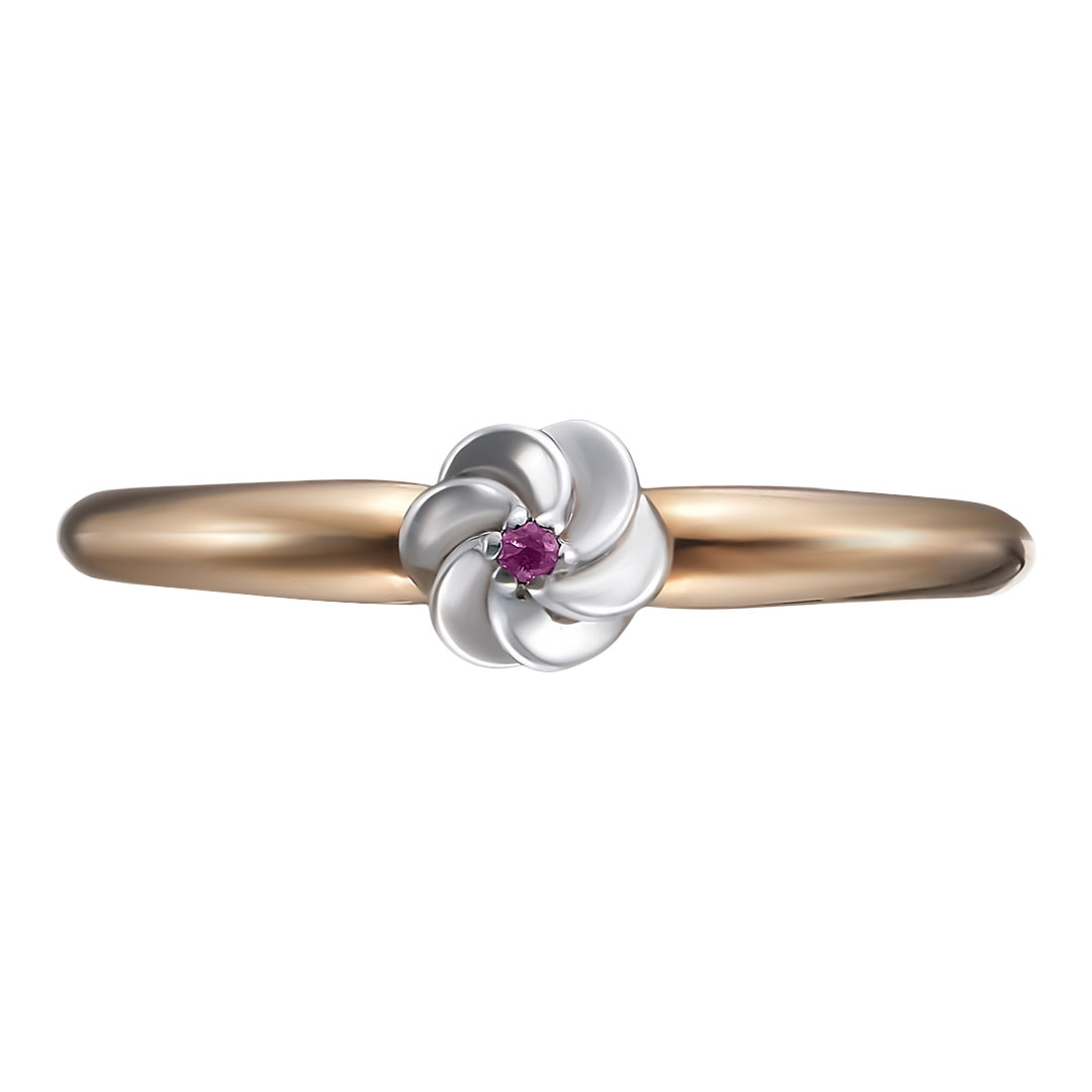 Кольцо из золота с рубином "Цветок"